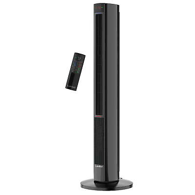 #ad 42quot; Lasko Black 1500W Oscillating All Season Tower Fanamp;Space Heater with Remote $161.98