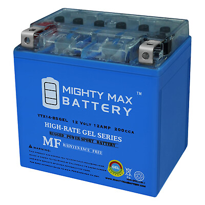 #ad Mighty Max YTX14 BS 12V 12AH GEL Battery Replacement for PTX14 BS UTX14 BS $49.99
