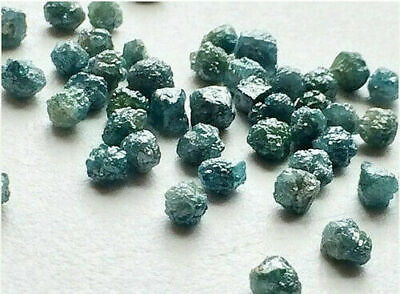 #ad 20 Pcs Blue Rough Conflict Free Diamonds 3.5 6mm Approx Blue Raw Diamonds Lot C $351.62