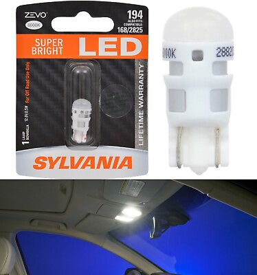 #ad Sylvania ZEVO LED Light 194 White 6000K One Bulb Interior Glove Box Replace Fit $14.00