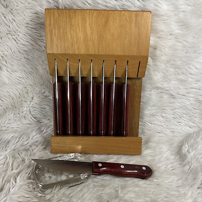 #ad Tramontina Stain Free High Carbon Knife Set With Wooden Holder Made In Brazil $31.99