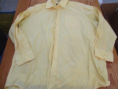 #ad amanti italian yellow long sleeve button up shirt sz 19 36 37 $18.70