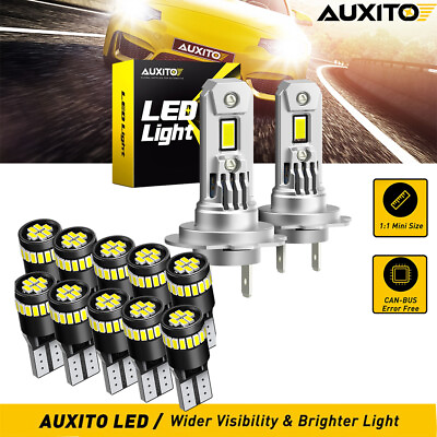 #ad AUXITO LED High Low Beam Conversion Kit H7T10 Bulbs Bright 6500K Plugamp;Play $58.49