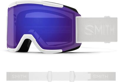 #ad NEW Smith Squad Goggles White Vapor Chromapop Everyday Violet Mirror AUTHENTIC $91.95