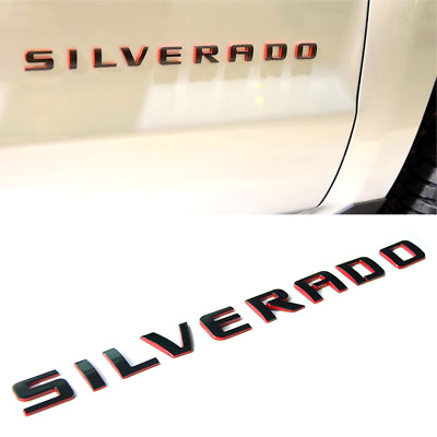 #ad 1x GENUINE SILVERADO Nameplate Emblem Badge 3D 1500 2500HD 1Y Red Line $22.28