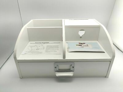 #ad InterDesign Linus Office Supplies Desk Organizer with Paper Tray White No Box $19.99