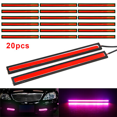 #ad 20pcs Red Super Bright COB Car LED Light DRL Fog Driving Lamp Waterproof 12V NEW $12.19