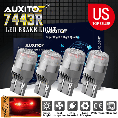 #ad 4x 7443 7440 High Power Brake Stop Tail Turn Signal LED Light Bulbs Red light $21.99