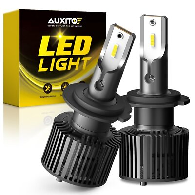 #ad 2pc AUXITO MINI LED Headlight Bulbs Kit H7 16000LM 6000K High Low Beam White EON $18.99