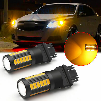#ad LED 3157 Turn Signal Blinker Parking Side Marker Light Bulb Amber Yellow 3000K $13.99