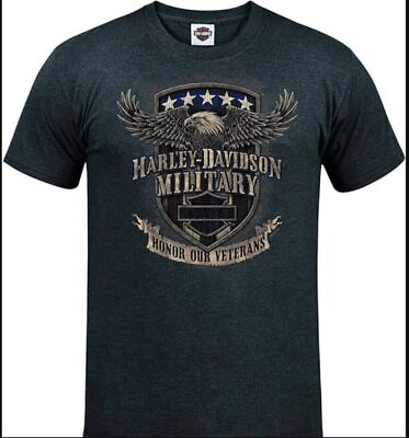 #ad #ad Harley Davidson Military Charcoal Graphic T Shirt Overseas Tour S 3XL $22.95
