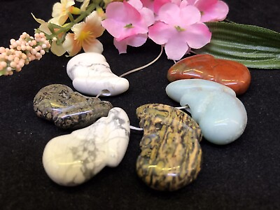 #ad natural stone hand carved beads $35.00