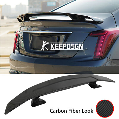 #ad 46quot; Carbon Fiber Look Rear Trunk Spoiler GT Wing For Cadillac CT5 CT5 V CT6 CT4 $93.86