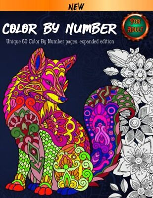 #ad Color By Number For Adult Coloring Book. 60 Color By Number Pages. New and ex $11.13