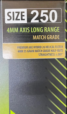 #ad 12 Easton Archery Axis 4MM 250 Match Grade AAE Hybrid Vanes 1 Dozen W HELICAL $259.99