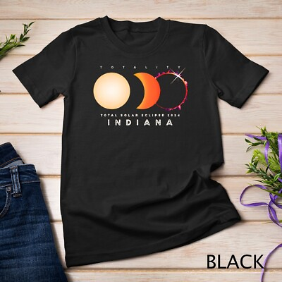 #ad Solar Eclipse 2024 Total Eclipse Indiana America Graphic T Shirt Unisex T shirt $16.99