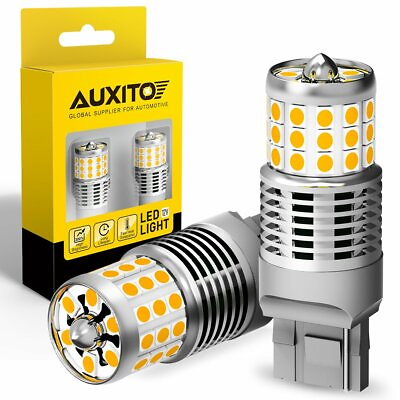 #ad AUXITO LED Front Rear Turn Signal Light Blinker Bulbs 7441 7440 Amber Error Free $19.99
