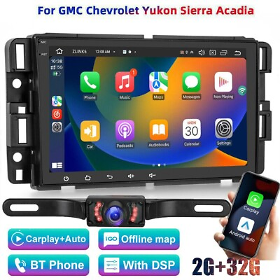 #ad 232GB Carplay Android 12 Car Stereo Backup Camera Radio for GMC Chevrolet Buick $159.95