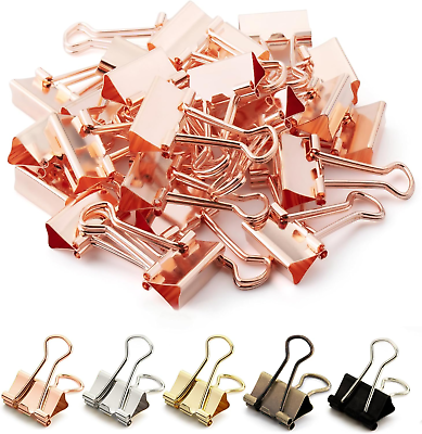 #ad #ad Binder Clips Small Binder Clips 50 Pack 0.75 In Rose Gold Small Clips Pa $9.40