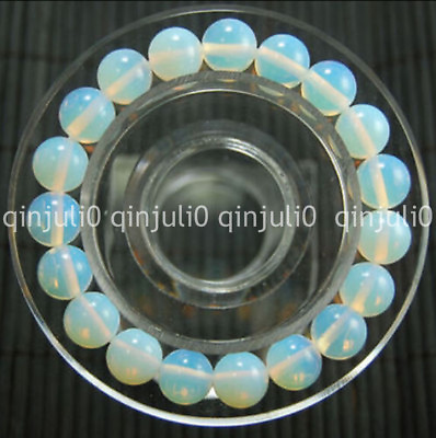 #ad Fashion Natural 10mm beautiful white opal Round Gemstone Beads bracelet 7.5quot; GBP 2.99