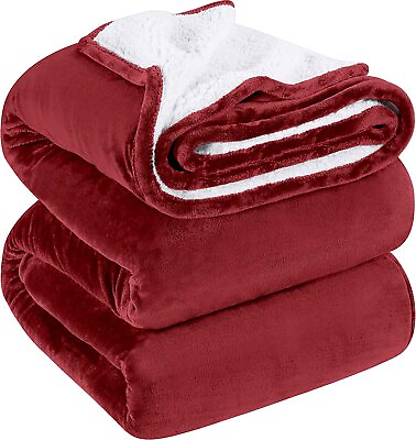 #ad Sherpa Bed Blanket 480GSM Plush Blanket Fleece Reversible Blanket Utopia Bedding $202.30