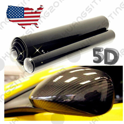 #ad 12*60quot; US 5D Car Carbon Fiber Vinyl GLOSS Logo Letter Sticker Decals Body Refit $11.83