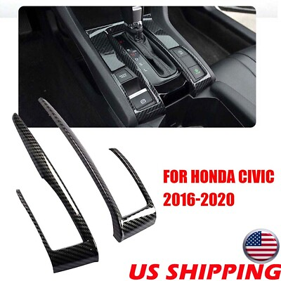 #ad Interior Gear Shift Box Strip Cover Trim Carbon Fiber for Honda Civic 2016 2020 $15.39