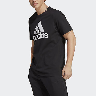 #ad adidas men Essentials Single Jersey Big Logo Tee $18.00