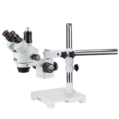 #ad AmScope 3.5X 90X Trinocular Stereo Zoom Microscope on Single Arm Boom Stand $514.99