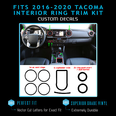 #ad #ad For 2016 2020 Tacoma Dashboard Interior Blackout Overlay Decal Kit Flat Matte $15.20