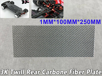 #ad #ad Twill Real Carbon Fiber Gloss Silver Sheet Panel Plate Plain 1mm x 100mm x 250mm $22.68