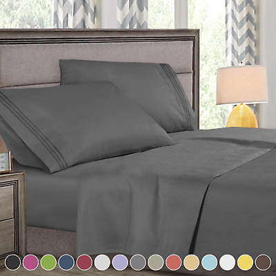 Super Deluxe 1800 Collection Hotel Quality 4 Piece Deep Pocket Bed Sheet Set $28.49