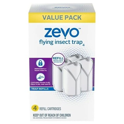 #ad Zevo Flying Insect Trap Fly Trap Refill Cartridges Twin Pack 4 Cartridges $19.98
