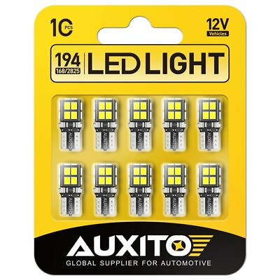 #ad AUXITO Error Free T10 W5W 194 168 2825 LED Interior Wedge Plate Light Bulb 6500K $13.99