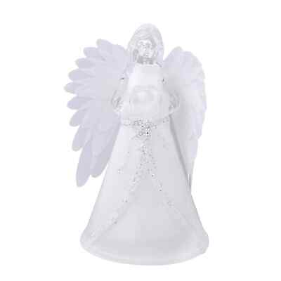 #ad White Fiber Optic Angel Hand with Heart Multi Color Changing Light Home Decor $18.49