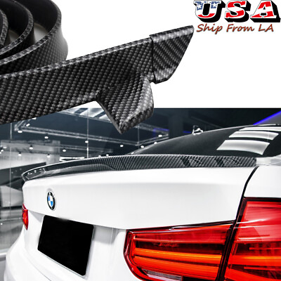 #ad Carbon Fiber Rear Trunk Tail Lip Spoiler Wing Trim For BMW 1 2 3 4 5 6 7 Series $24.99