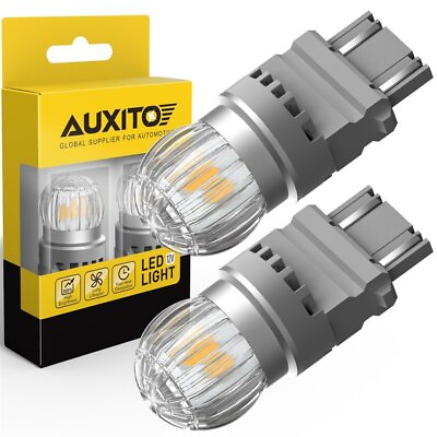 #ad AUXITO 3157 3156 Amber yellow LED Turn Signal Parking Light Bulb Error Free EOE $14.24