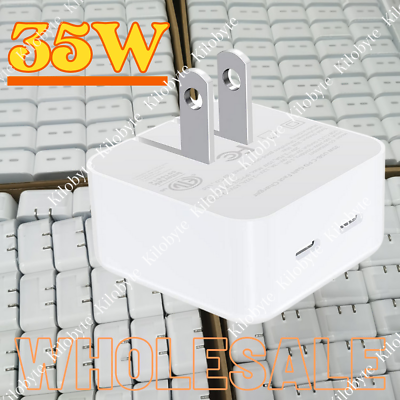 #ad Wholesale Bulk 35W Dual USB Type C Fast Charger Cube For iPhone iPad Macbook Air $10.25