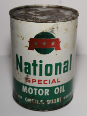#ad 1970s NOS New Vintage National Oil Can Quart Oil Can Kansas City Kansas Oil Can $34.99