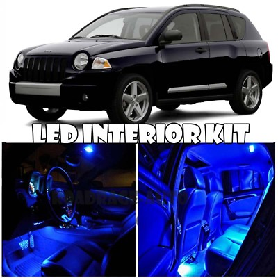 #ad For 2007 2017 Jeep Compass SUV LED Light Bulb Xenon Blue Interior Package Kit $9.99