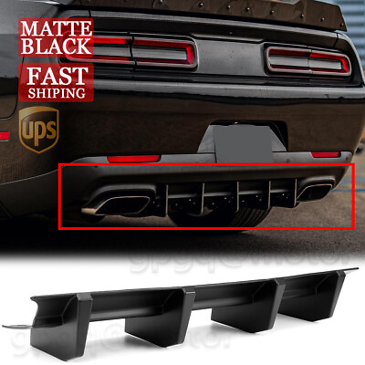 #ad For Dodge Challenger R T SRT SXT 2015 2022 Matte Black Rear Bumper Diffuser Fins $55.79