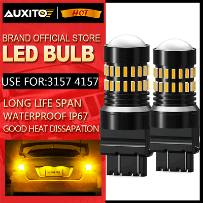 #ad AUXITO 3157 3156 Yellow Amber car LED Corner Turn Signal Light Bulbs 3057 3457 $12.87