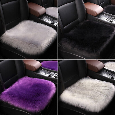 #ad Car Seat Cover Plush Winter Faux Wool Car Seat Cushion Warm Interior Accessories $24.68