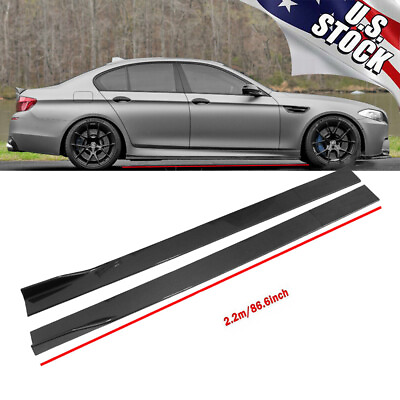 #ad 86.6quot;Side Skirts Rocker Panel Splitter Carbon For BMW F07 F10 F11 530i 535i 528i $59.98
