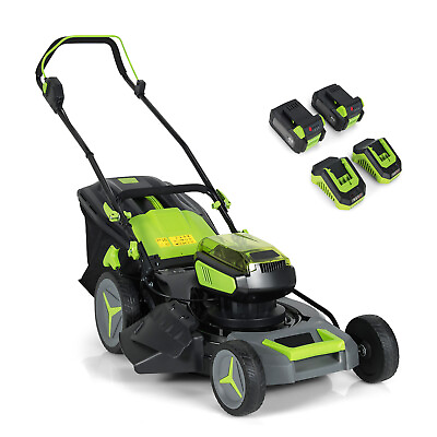 #ad #ad 40V 18quot; Brushless Cordless Push Lawn Mower 4.0Ah Batteries amp; 2 Charger 2 x 20V $269.98