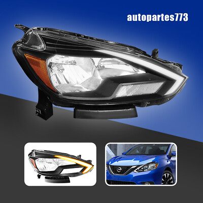 #ad Switchback w LED DRL Signal Halogen Headlights For 2016 2019 Nissan Sentra Right $97.02