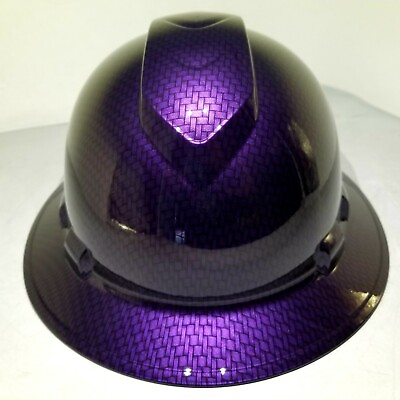 #ad Hard Hat FULL BRIM custom hydro dipped OSHA MOPAR PLUM CRAZY CARBON FIBER $49.99