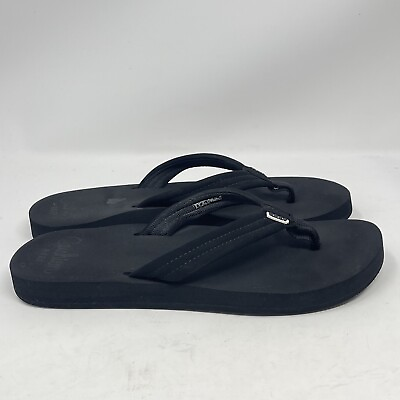#ad Reef Cushion Breeze Flip Flops Sandals Womens 10 Black Thong Comfort Beach $25.99
