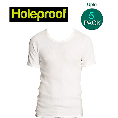 #ad Holeproof Aircel Thermal Mens T shirt Short Sleeve Tee Top Knit White MYQ31A AU $52.95