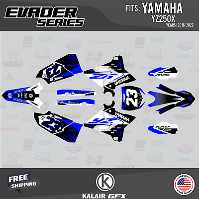 #ad Graphics Kit for Yamaha YZ250X 2016 2022 Evader Blue $79.99